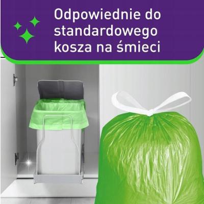 Vortex Worki Na Śmieci z Taśmą Ściągającą Mocne Zielone 35L 15 Sztuk