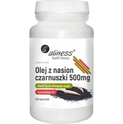 Aliness Olej z Nasion Czarnuszki 500 mg Suplement Diety Odporność 120 Kaps