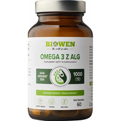 Biowen Omega 3 z Alg Suplement Diety Wsparcie Wzroku i Mózgu 60 Kapsułek