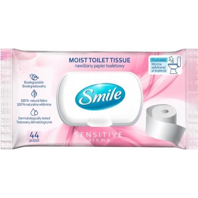 Smile Nawilżany Papier Toaletowy Sensitive Aroma Spłukiwalny 44 Sztuk