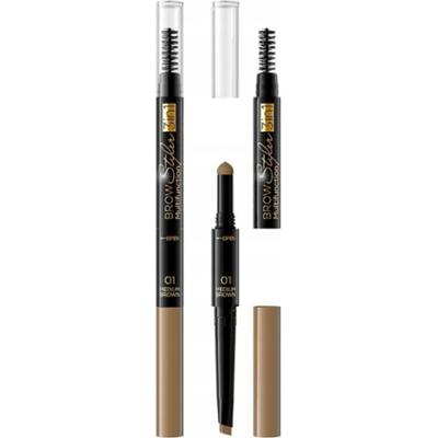 Eveline Brow Styler Kredka Do Brwi z Gąbeczką Szczoteczką 01 Medium Brown