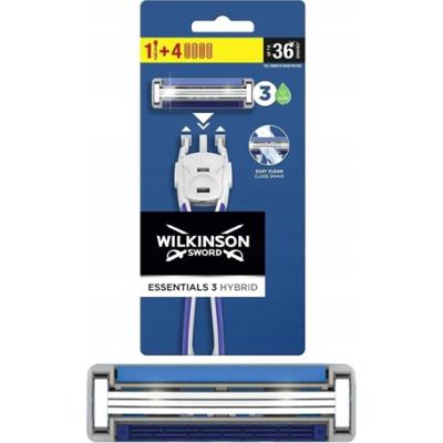 Wilkinson Essentials 3 Ostrza Hybrid Zestaw Maszynka Do Golenia + 4 Wkłady