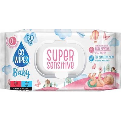 GoWipes Super Sensitive Nawilżane Chusteczki Dla Dzieci Niemowląt 60 Sztuk