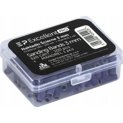 Excellent PRO Kapturki Nakładki Ścierne 3mm 320 grit 100 Sztuk + Nośnik