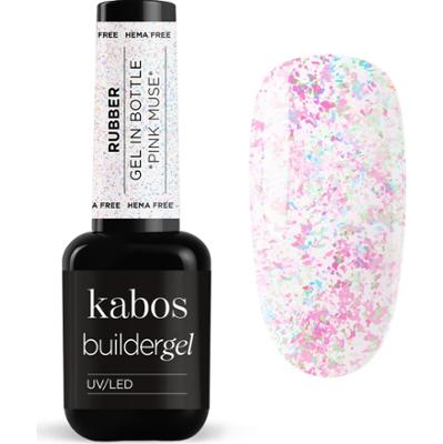 Żel budujący Kabos Builder Rubber Gel in Bottle UV/LED Pink Muse z brokatem 12 g