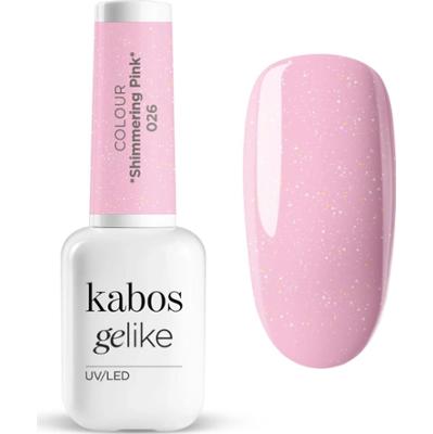 Lakier hybrydowy Kabos Gelike 026 Shimmering Pink z brokatem 8 ml