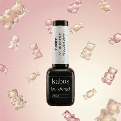 Żel budujący Kabos Builder Rubber Gel in Bottle UV/LED Golden Diva z brokatem 12 g