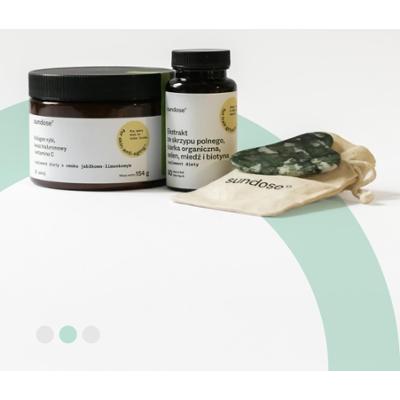 Zestaw Prezentowy Zielony z Kolagenem i Kamieniem Gua Sha