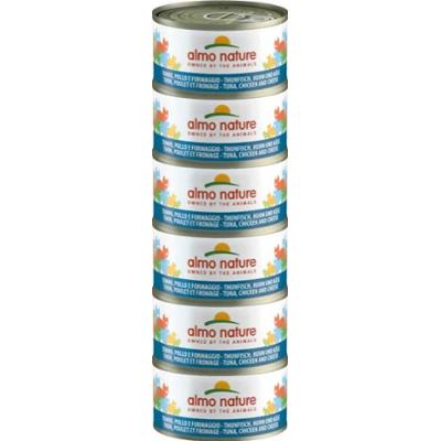 Almo Nature Megapack Tuńczyka, Kurczaka i Sera - 6X70Gr
