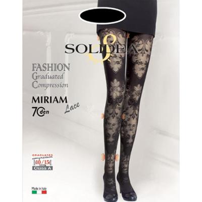 Solidea Rajstopy koronkowe Miriam Lace 70Den klasa A kompresja 10 15mmHg 4L czarne