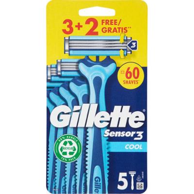 Gillette Sensor3 Maszynka do golenia jednorazowa Cool Zestaw 5 sztuk 1 unità