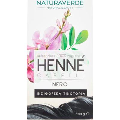 Natura Verde Henna Włosy Koloryzacja 100% Roślinna Czarny 100 G