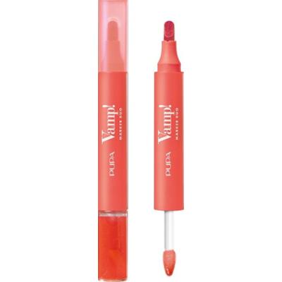 Pupa Vamp! Marker Duo - Pisak do ust i oleisty błyszczyk do ust 009 - Jelly Coral 4 ml