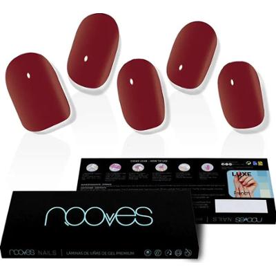 Nooves Żelowe arkusze do paznokci Midnight Rain Premium Luxe Jednolity czerwony 20 U