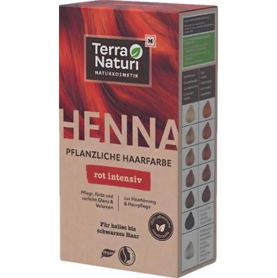 Terra naturi Intensywna farba do włosów z czerwoną henną roślinną, 100 g