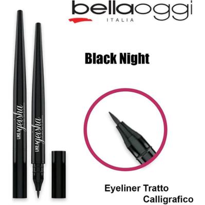 Jak eyeliner gejszy, kaligraficzny, czarny noc