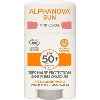 Alphanova Różowy Spf50+ Organiczny sztyft do opalania twarzy 12g