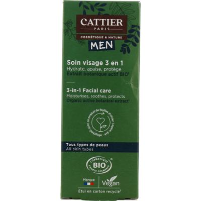 Cattier Dla mężczyzn Pielęgnacja twarzy 3 w 1 Bio Każdy rodzaj skóry 50ml