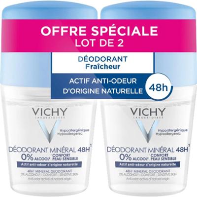 Vichy Dezodorant do skóry wrażliwej 48h Mineralny roll-on 2x50ml