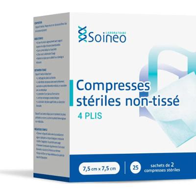 Soineo Sterylne tabletki włókninowe 7,5x7,5cm x25 saszetek po 2 tabletki
