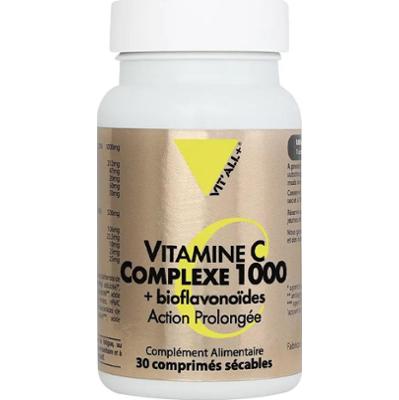 Vit'All+ Witamina C 1000 + Bioflawonoidy 30 Podzielnych Tabletek