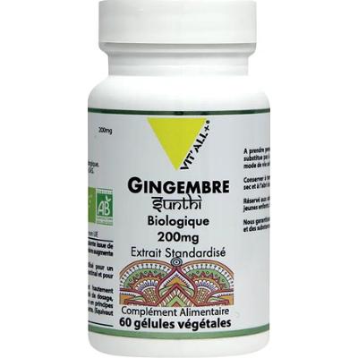 Vit'All+ Organiczny ekstrakt z imbiru 200 mg standaryzuje 60 kapsułek