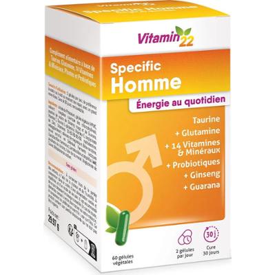 Witamina22 Specyficzna dla mężczyzn dzienna energia 60 kapsułek roślinnych