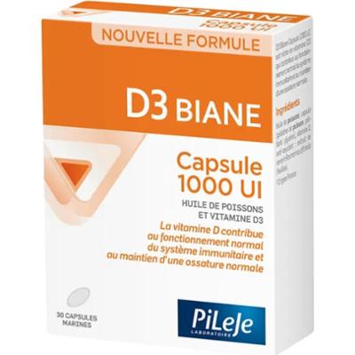 Pileje D3 Biane Witamina D3 1000UI 30 kapsułek morskich