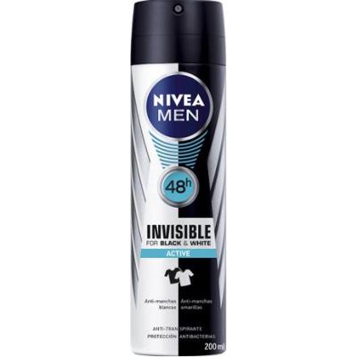 Aktywny dezodorant w sprayu 200 ml Nivea Niewidzialny dla czarno-białego człowieka