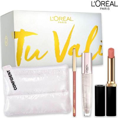 Błyszczyk L'oreal Glow Paradise + szminka + ołówek + kopertówka