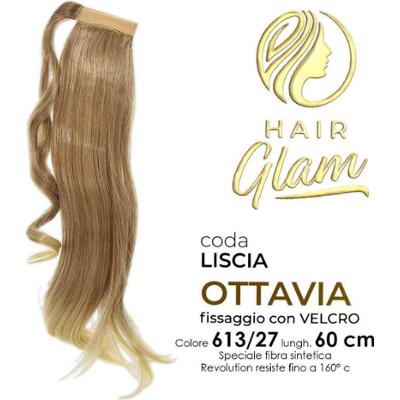 WŁOSY GLAM OGON OTTAVIA Z WŁÓKNEM NA RZEP REVOLUTION Długość 60 613/27 cm