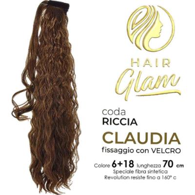CLAUDIA KRĘCONE WŁOSY GLAM OGON Z WŁÓKNEM NA RZEP REVOLUTION 6+18 70cm