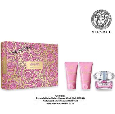 Versace zestaw jasnych kryształów edt50+bsg50+lumbl50