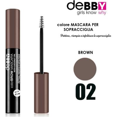 DEBBY Tusz do rzęs COLOR&BROW 02 brązowy