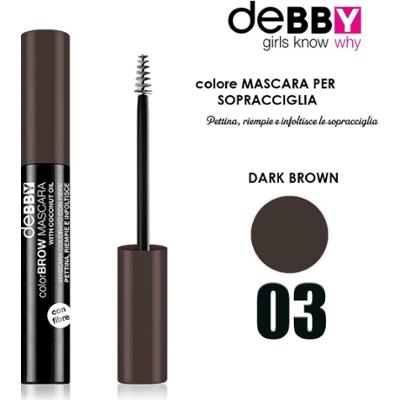 DEBBY Tusz do rzęs COLOR&BROW 03 ciemny brąz