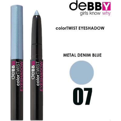 Debby cienie do powiek w sztyfcie color twist '07 metal denim niebieski
