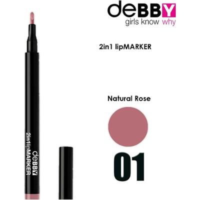 Debby Szminka w płynie 2 w 1 w kredce do ust kol.01