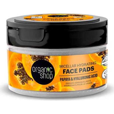 Organic Shop Papaya Nawilżające micelarne krążki do demakijażu twarzy 20 sztuk