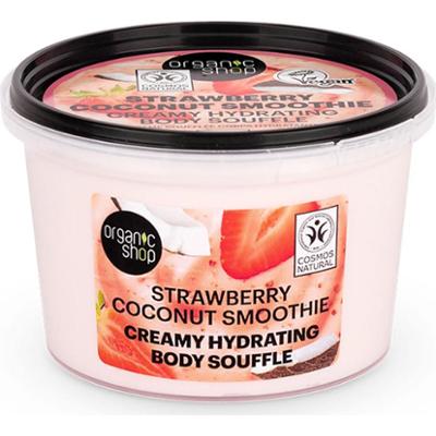 Organic Shop Kremowy Smoothie Truskawkowo-Kokosowy Nawilżający Suflet Do Ciała 250ml