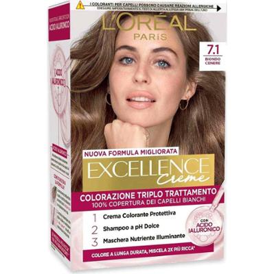 L'Oreal Excellence Triple Treatment Color No. 7.1 Popielaty blond