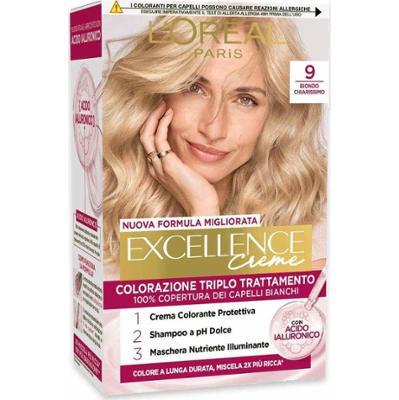 L'Oreal Excellence Triple Treatment Color No. 9 Bardzo Jasny Blond