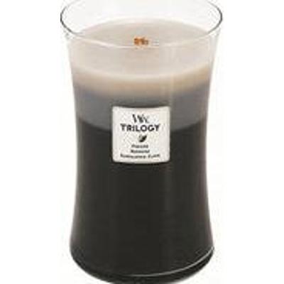 Świeca zapachowa Woodwick Trilogy Fireside, sekwoja, goździk drzewa sandałowego 609 g