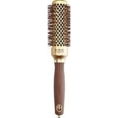 Olivia garden Pędzel okrągły Expert Blowout Shine z włosiem falistym w kolorze złotym i brązowym (35 mm)