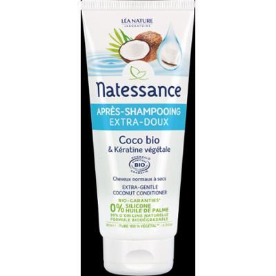 Natessance Organiczny szampon po szamponie Extra Sweet Coconut i organiczna keratyna roślinna 200ml