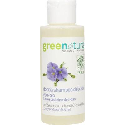 Greenatural Delikatny szampon pod prysznic Len i ryż 100 ml
