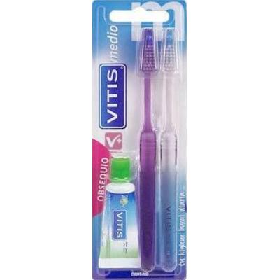 Vitis Szczoteczka do zębów Duplo Medium + Przeciwpróchnicowa 15ml