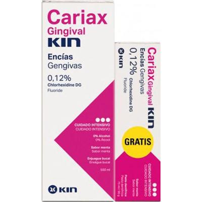Kin Płyn do płukania jamy ustnej Cariax Gum 500ml + pasta do zębów 75ml