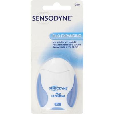 Sensodyne Cienka nić dentystyczna Interdentale Sottile Expanding delikatna i miękka dla dziąseł 30 m