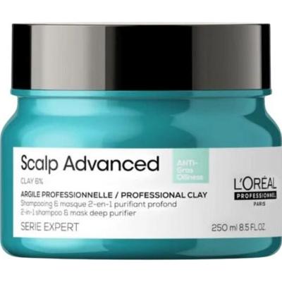 L'Oréal Professionnel Scalp Advanced Anti-Oiliness Professional Clay 2 w 1 głęboko oczyszczający szampon i maska 250 ml