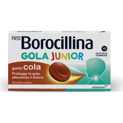 Alfasigma spa NeoBorocillina Gardło Junior Alfasigma 15 tabletek Cola Gummy